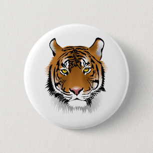 Tiger Sumatran Tiger Wildlife Man-Eater Wildcat 6 Cm Round Badge