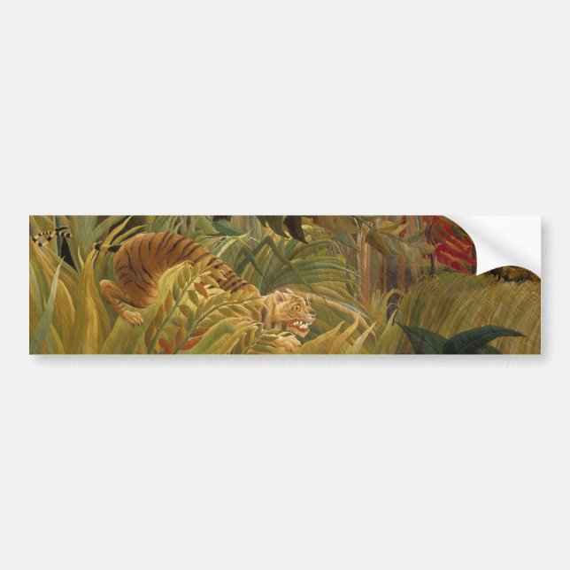 Tiger Surprised in a Tropical Storm Bumper Sticker (Front)