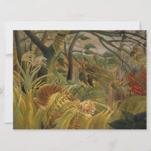 Tiger Surprised in a Tropical Storm Card