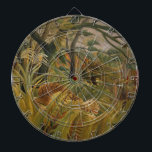 Tiger Surprised in a Tropical Storm Dartboard<br><div class="desc">This design features a painting by the French Post-Impressionist artist Henri Rousseau (1844–1910). It shows a tiger caught in a tropical storm. The tiger is in a green and verdant jungle with many leaves and trees. There is thunder and lightning in the sky. The artwork is painted in a naive...</div>