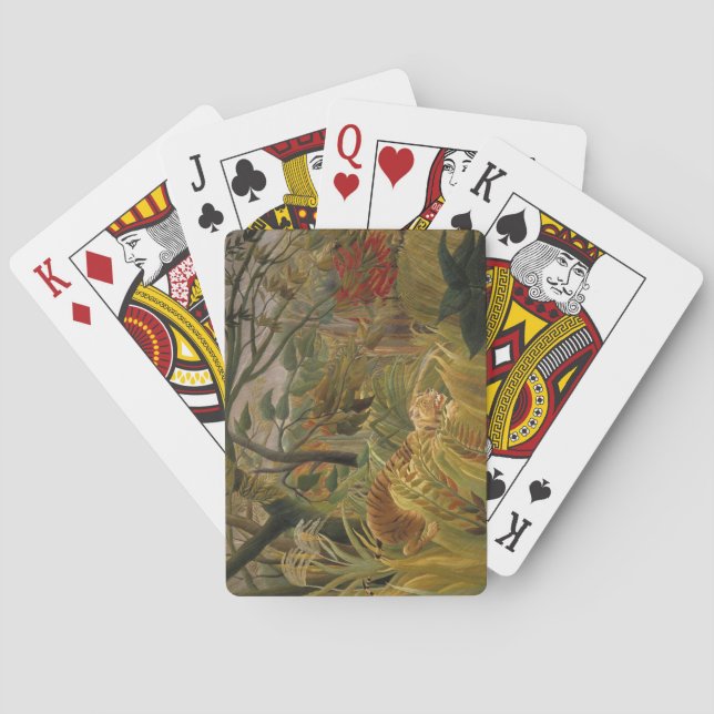 Tiger Surprised in a Tropical Storm Playing Cards (Back)