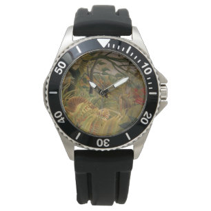 Tiger Surprised in a Tropical Storm Watch