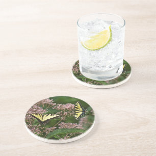 Tiger Swallowtail Butterflies on Joe Pye Weed Coaster