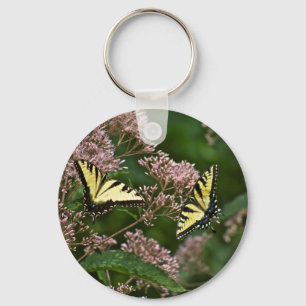 Tiger Swallowtail Butterflies on Joe Pye Weed Key Ring