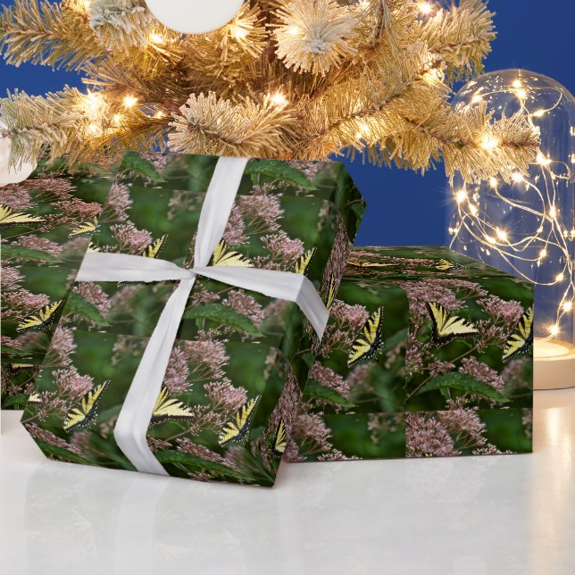 Tiger Swallowtail Butterflies on Joe Pye Weed Wrapping Paper (Holidays)