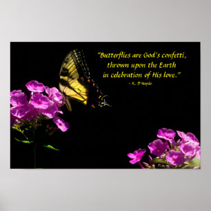 Tiger Swallowtail Butterfly and Wild Phlox Poster