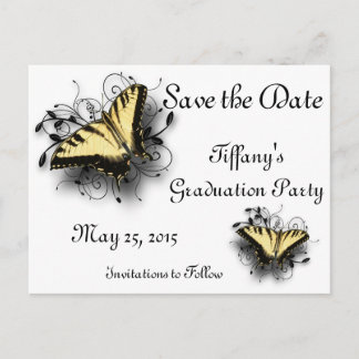 Tiger Swallowtail Butterfly Announcement Postcard