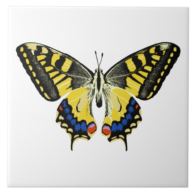Tiger swallowtail butterfly ceramic tile (Front)