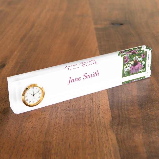 Tiger Swallowtail Butterfly Flower Desk Nameplate (Side)