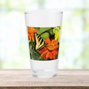 Tiger Swallowtail Butterfly On Flower Photo Glass