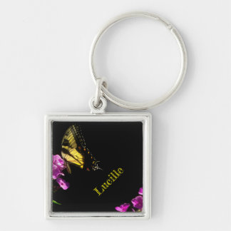 Tiger Swallowtail Butterfly On Phlox in Summer Key Ring