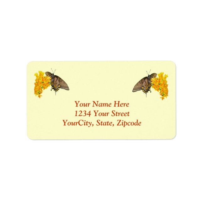 Tiger Swallowtail Butterfly (Papilio glaucas) Item Label (Front)