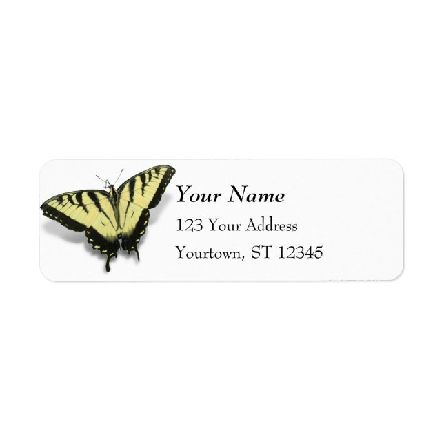 Tiger Swallowtail Butterfly Return Address Label (Front)