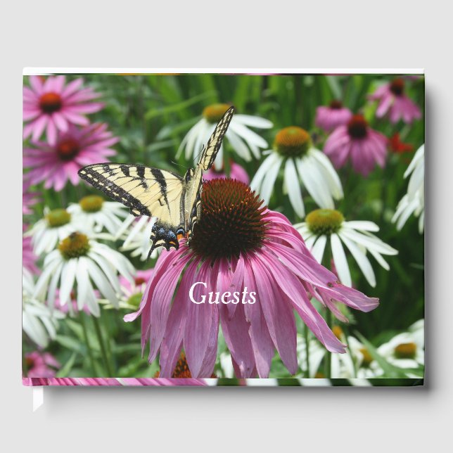 Tiger Swallowtail Buttrerfly Coneflower Guest Book (Front)