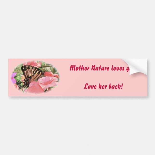 Tiger Swallowtail Love Nature Bumper Sticker (Front)