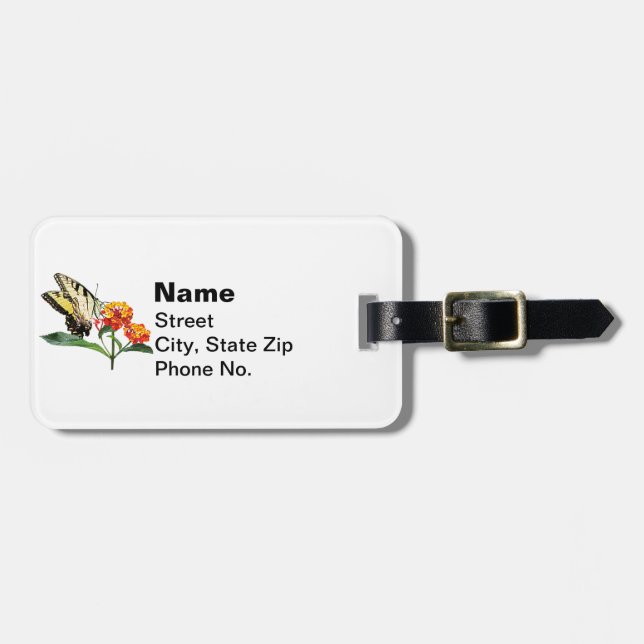 Tiger Swallowtail on Lantanas Luggage Tag (Front Horizontal)