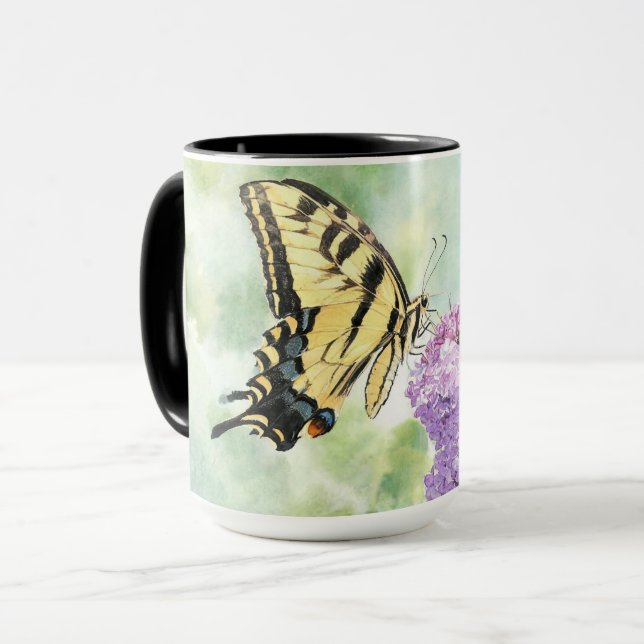 "Tiger Swallowtail on Lilac"  Mug (Front Left)