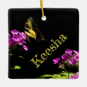 Tiger Swallowtail on Phlox Ceramic Ornament