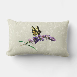 Tiger Swallowtail on Purple Butterfly Bush Lumbar Cushion