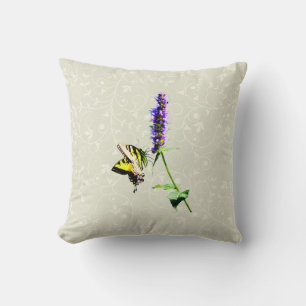 Tiger Swallowtail on Purple Salvia Cushion