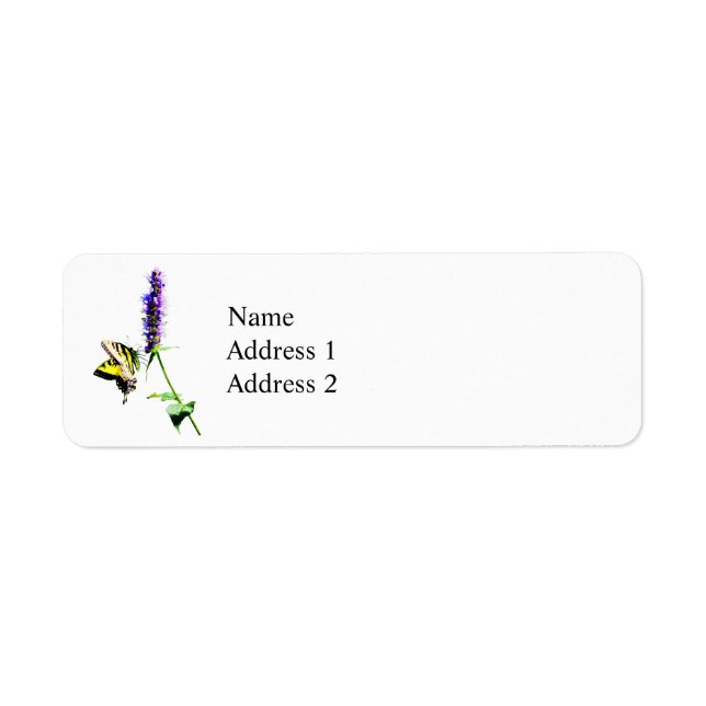 Tiger Swallowtail on Purple Salvia Return Address Label (Front)