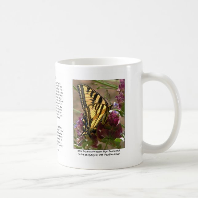 Tiger Swallowtail with Rose Sage Coffee Mug (Right)