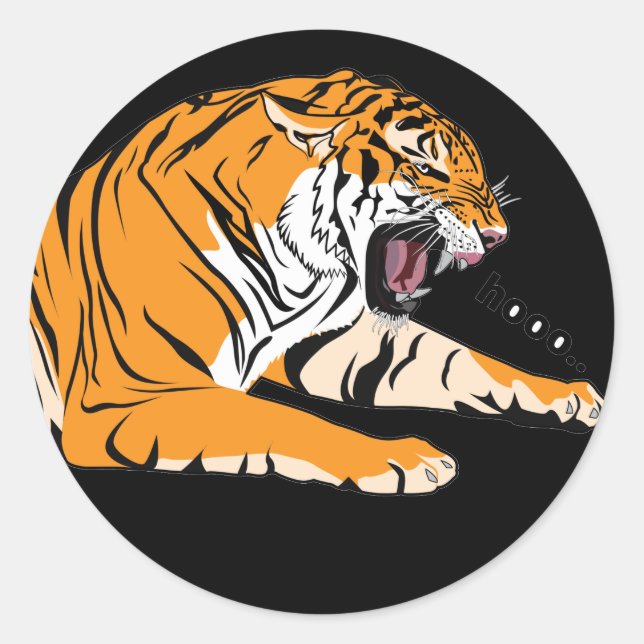 Tiger symbol of strength classic round sticker (Front)