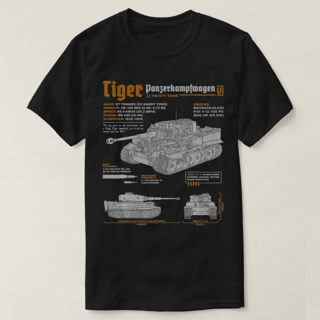 Tiger Tank Panzer PzKpfw VI World War 2 Blueprint  (Design Front)
