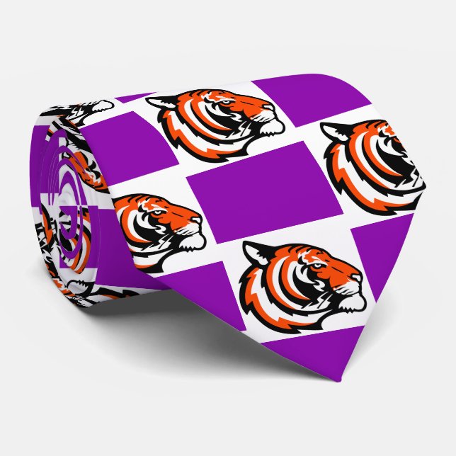 Tiger Team Mascot Football Basketball Necktie (Rolled)
