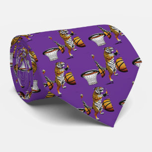Tiger Team Sports Mascot   Basketball Necktie