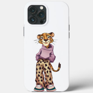 Tiger teen girl cartoon fun iPhone 13 pro max case
