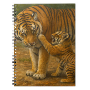 Tiger Tenderness - Parent and Cub in Forest Notebook