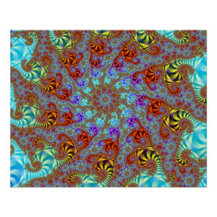 Tiger Tendril Spiral Fractal Pattern Poster
