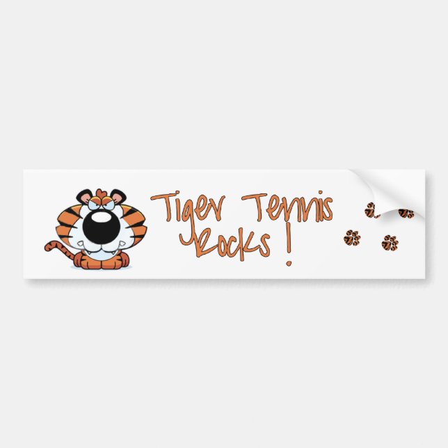 Tiger Tennis Bumper Sticker (Front)