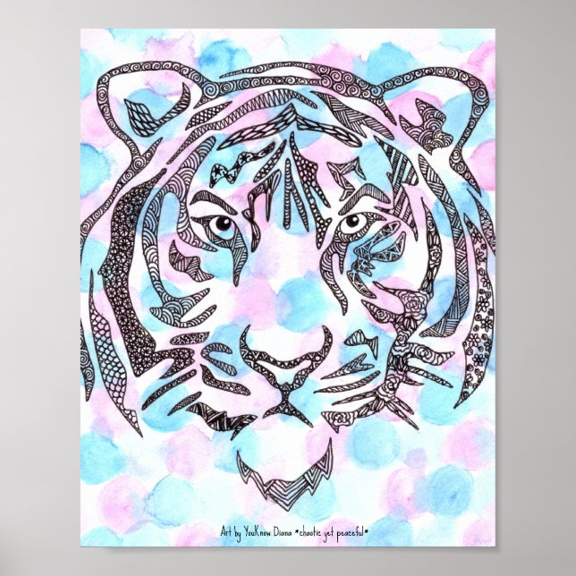 Tiger Tessellation Pattern Poster Paper (Front)