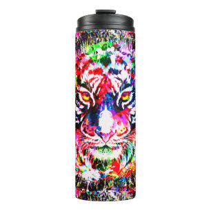 Tiger Thermal Tumbler Colourful Tiger Travel Mug