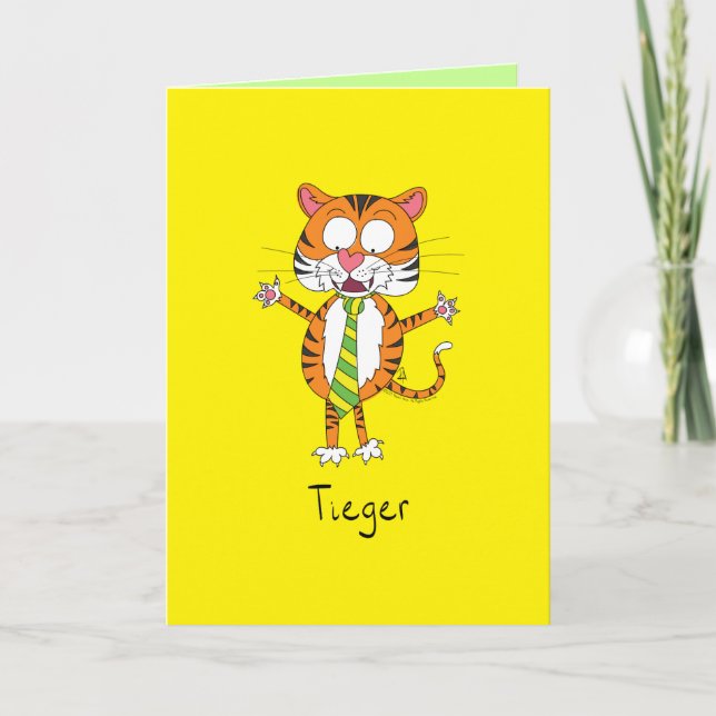 Tiger Tie Cute Funny Card (Front)