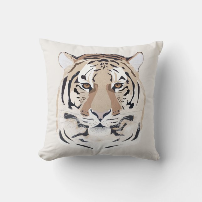 Tiger, tiger face, symbol of 2022 throw pillow (Front)