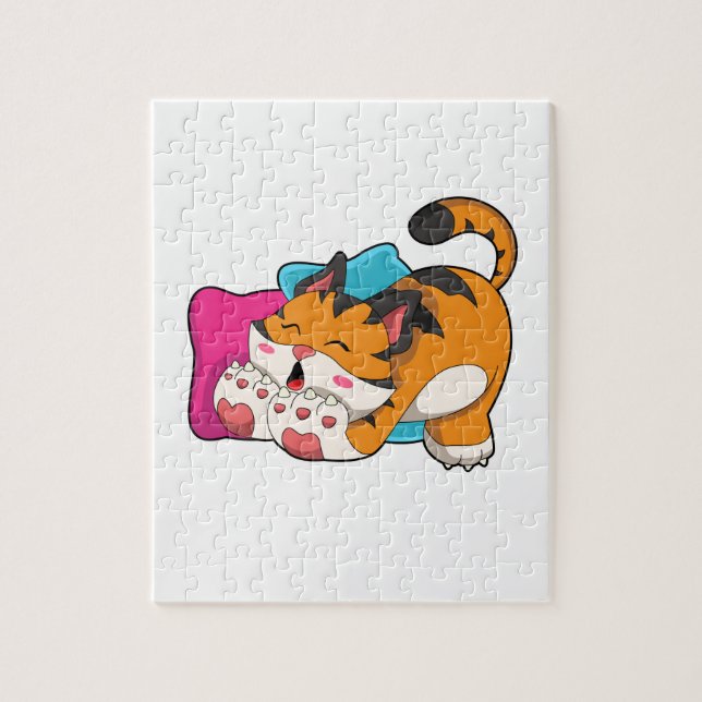 Tiger tired jigsaw puzzle (Vertical)