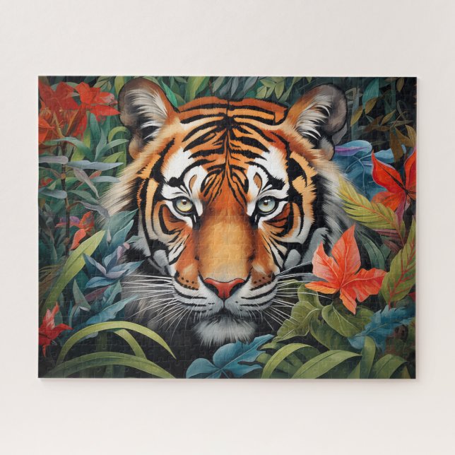 Tiger Tropical Jungle Art Jigsaw Puzzle (Horizontal)
