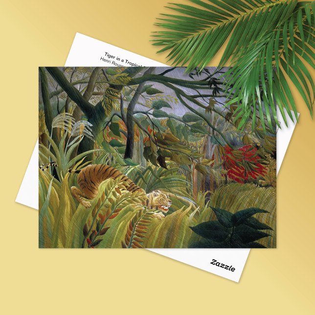 Tiger Tropical Storm Surprised Henri Rousseau Postcard (Creator Uploaded)