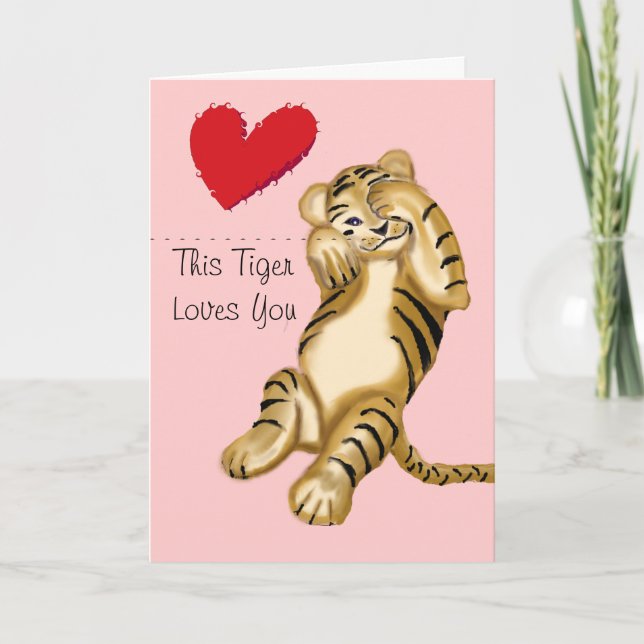 Tiger valentine holiday card (Front)