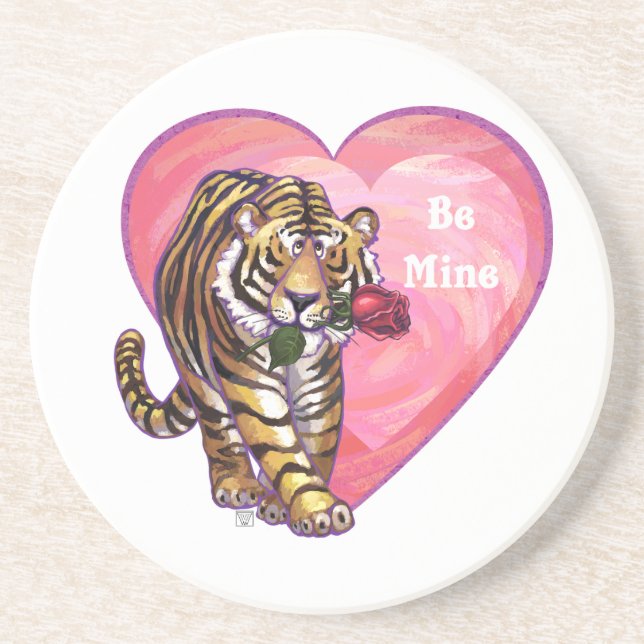 Tiger Valentine's Day Coaster (Front)