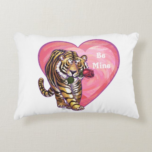 Tiger Valentine's Day Decorative Cushion (Front)