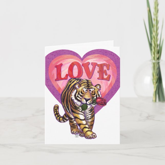 Tiger Valentine's Day Holiday Card (Front)