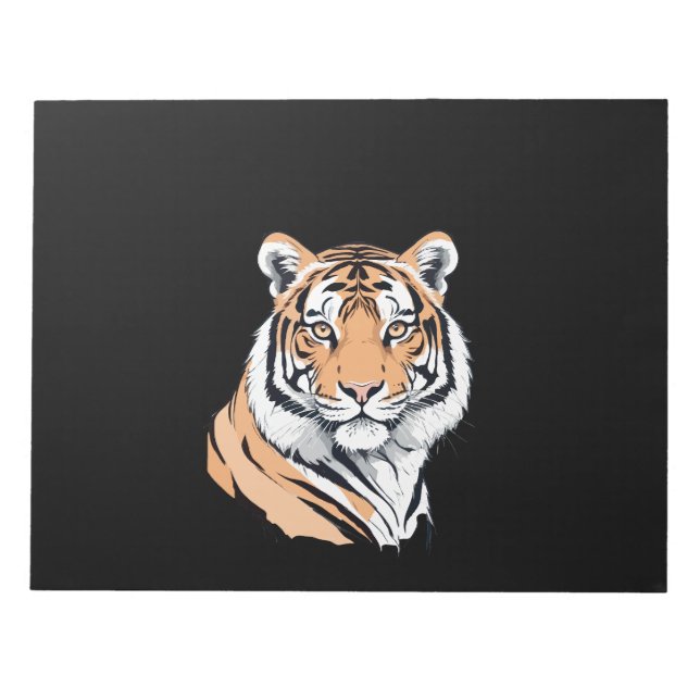 Tiger Vector Art with Vibrant Colours Notepad (Front)