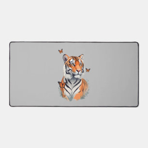 Tiger Vector Painting Adorable Fun Animal Playing Desk Mat