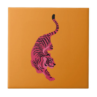 Tiger - Vibrant Pink Ceramic Tile