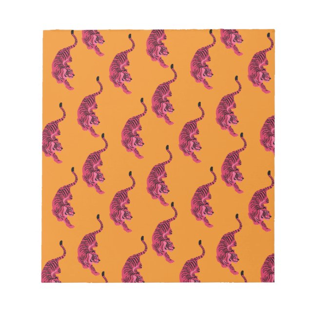 Tiger - Vibrant Pink Notepad (Front)