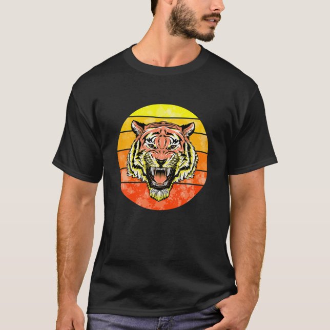 TIGER VINTAGE SUNSET - Vintage Tiger T-Shirt (Front)